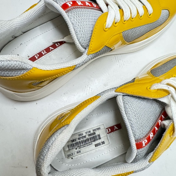 Prada America's Cup "WHITE/YELLOW" Size 8 Prada 9 Us - Picture 5 of 7